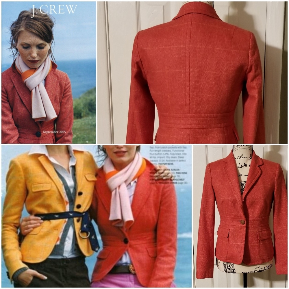 J. Crew Plaid Herringbone Wool Blazer